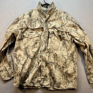 Whitewater Shirt Mens Large Camo Twill Long Sleeve Vented Hunting Outdoor